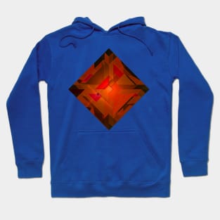 Orange and Red Square Shape Gemstone Hoodie